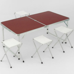 Розкладний стіл для пікніка з 4-ма стільцями, 120x70x60см