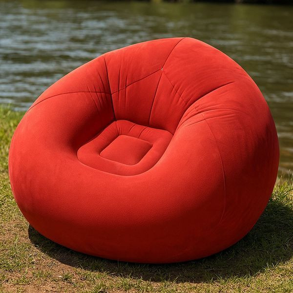 Надувне крісло з насосом 110x110x85см, Червоний