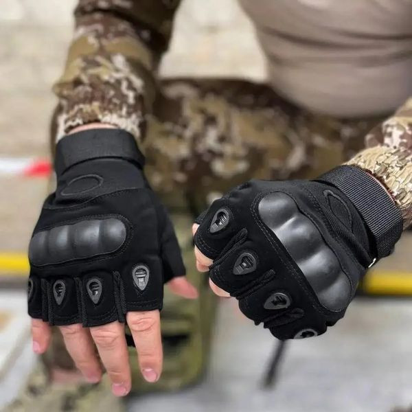 Тактичні рукавички з відкритими пальцями Чорні, розмір XL