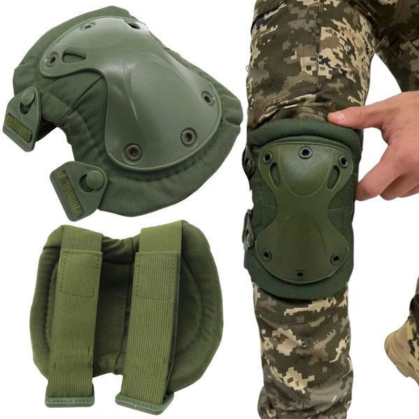 Тактичні наколінники на липучках 2 шт, Олива