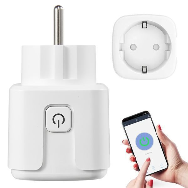 Розумна WiFi розетка 20А з лічильником електроенергії Tuya Smart 4400Вт, Біла