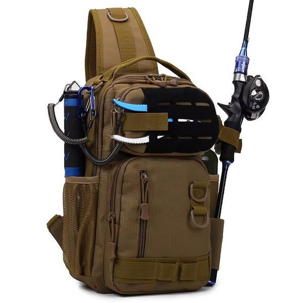 Сумка для рибальських приманок, через плече, 33х19х14см, Коричневий Сумка для рибальських приманок, через плече, 33х19х14см, Коричневий