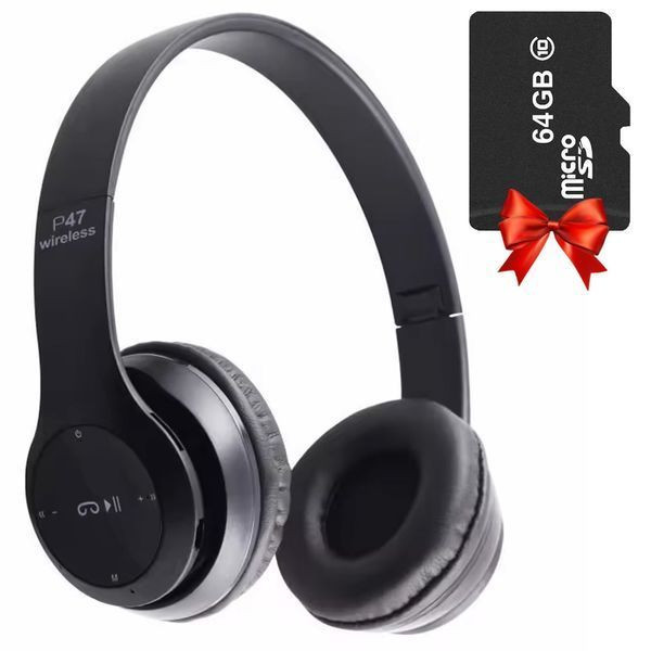 Бездротові Bluetooth навушники P47 з плеєром та microSD