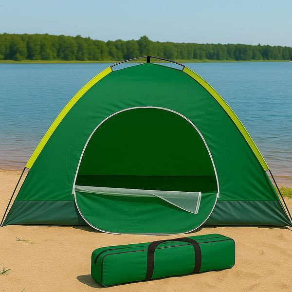 Тримісний туристичний намет 200х110 см, Зелений