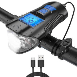 Велофара з комп'ютером та сигналом XA-585-T6+2LED, від USB