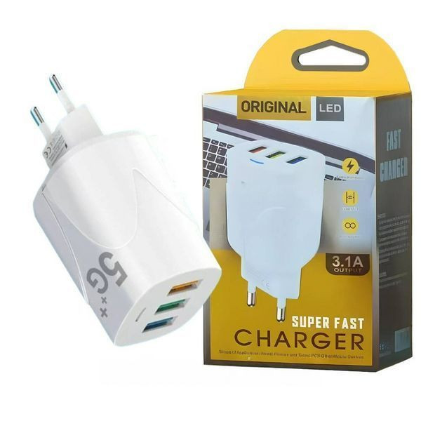 Потрійний USB-зарядник 3,1А Потрійний USB-зарядник 3,1А