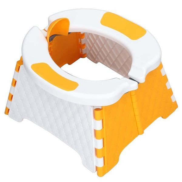 Дитячий переносний складаний туалет, Біло-жовтогарячий