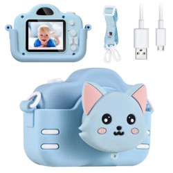 Дитячий фотоапарат A3S, Котик, 1080HD, 40MP, Блакитний