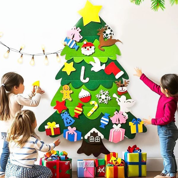 Дитяча новорічна ялинка з 25 іграшками з фетру (100х59 см) Chrismas Free