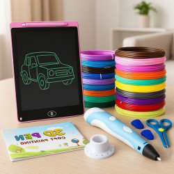 Набір 3D-ручка з трафаретами та планшетом, від мережі, 3DPEN-6, Синій