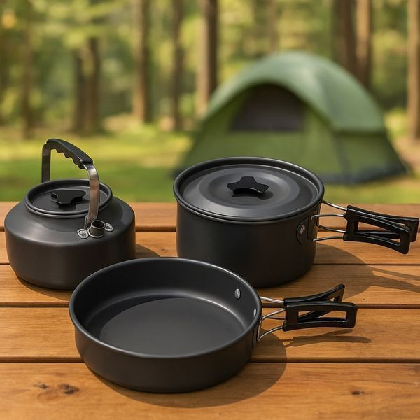Набір туристичного посуду (каструля, сковорода, чайник) GL-C31