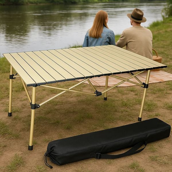 Розкладний столик з накидкою 95х52х50см, Оливковий