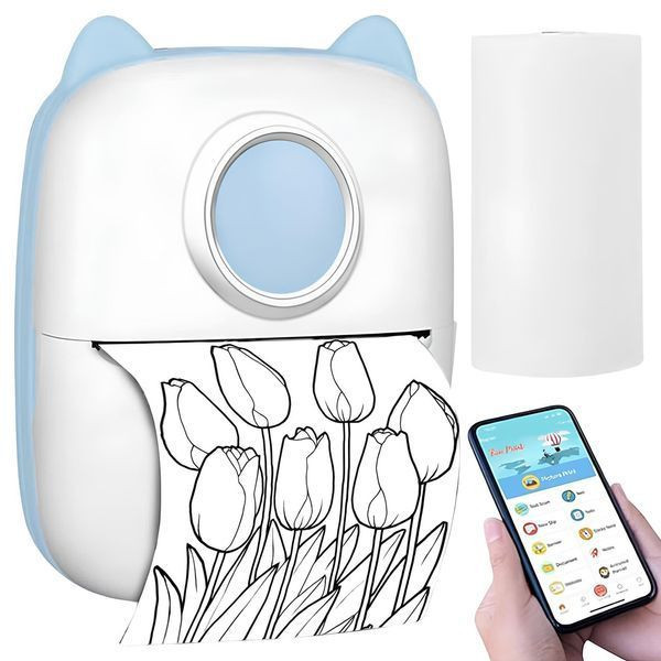 Портативний принтер Bluetooth, від USB + рулон термопаперу