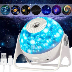 Зірковий проектор Галактика + 6 змінних дисків (USB)