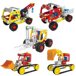 Металевий конструктор "Будтехніка", 244 деталі, 5 моделей