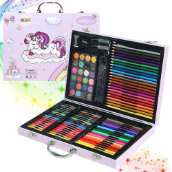 Набір юного художника "Космонавт": 128 предметів у рожевому кейсі