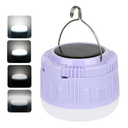 Кемпінгова підвісна лампа на акумуляторі 2400мАч, із сонячною батареєю та повербанком XC30/ Підвісний ліхтар