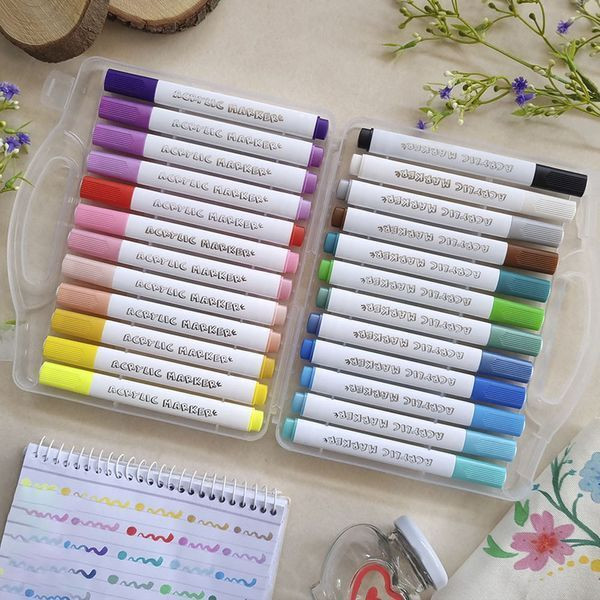 Акварельні маркери для малювання 24 шт, у кейсі, Water color pen 655