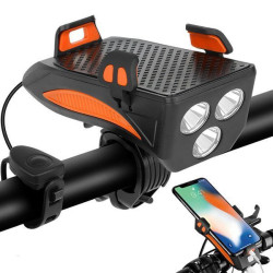 Велофанар з пультом та кріпленням для смартфона FY-319B-3LM