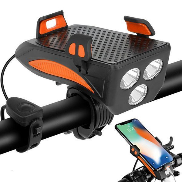 Велофанар з пультом та кріпленням для смартфона FY-319B-3LM