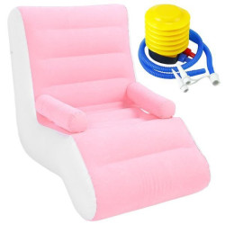 Надувний диван S-подібної форми 140 х 85 х 80 см, Рожевий