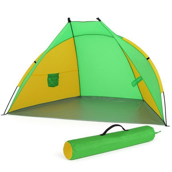 Пляжний тент-черепашка WM-0T103 (210х120х100 см), жовто-зелений