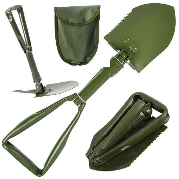 Туристична лопата складана в чохлі 46см, Зелений