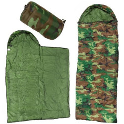 Зимовий спальний мішок з капюшоном до -20°С, 220х70см, Камуфляж