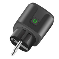 Розумна WiFi розетка 20А з лічильником електроенергії Tuya Smart 4400Вт, Чорна