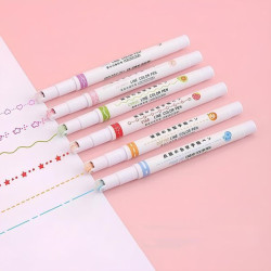 Двосторонні маркери Kawaii Flowers Line Shaped (6 шт, 0,5 мм/фігура)