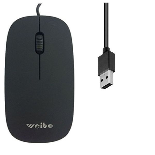 Дротова комп'ютерна миша від USB, 1200 dpi, Weibo, Чорна