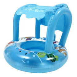 Дитяче надувне коло з козирком "Кіт" 70см, SW-2, Синій