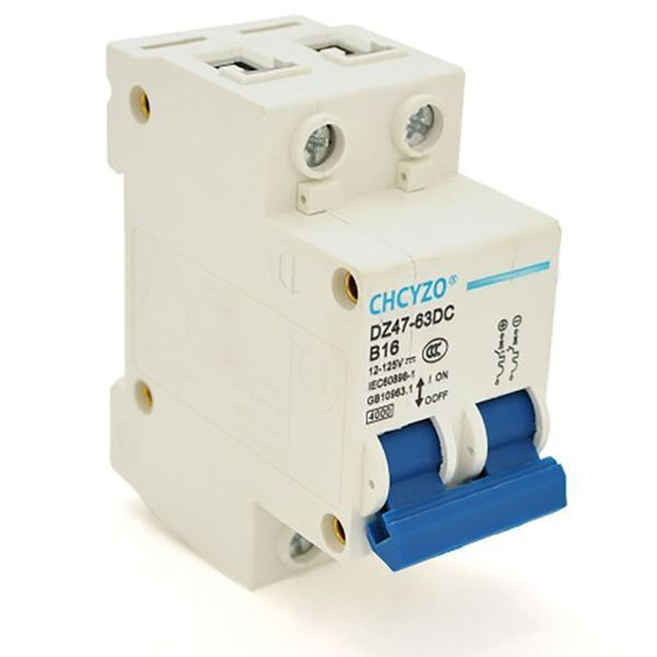 Автоматичний вимикач DC 16А, 12-125V, 2P, CHCYZO DZ47-63DC-B16