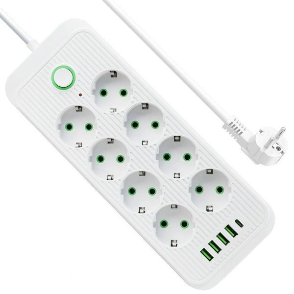 Мережевий фільтр 3м, 5000Вт (8 розеток, 4USB, Type-C)