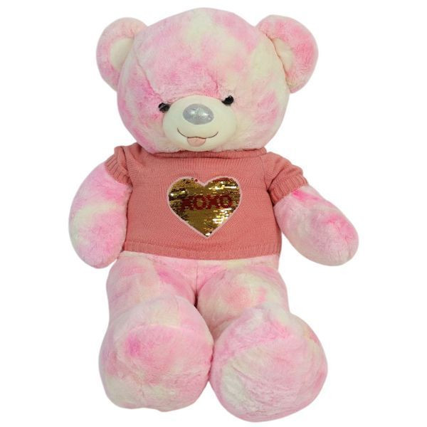 М'яке ведмежа у светрі 80 см, Рожево-коричневий