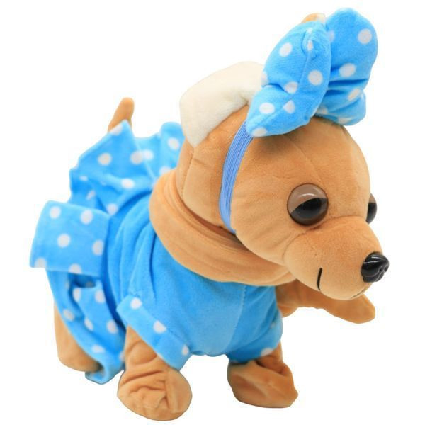 М'яка інтерактивна іграшка "Собачка на повідку" (блакитна) TV090A