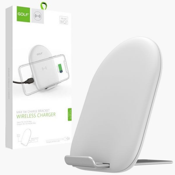 Бездротова зарядка для телефону 10Вт GOLF GF-WQ7, Біла