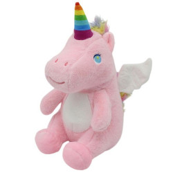 М'яка іграшка Єдиноріг крилатий, 26 см, плюшевий, рожево-білий