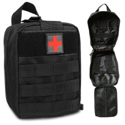 Сумка-аптечка тактична 20х15х8 см (без наповнення), A87, Чорна