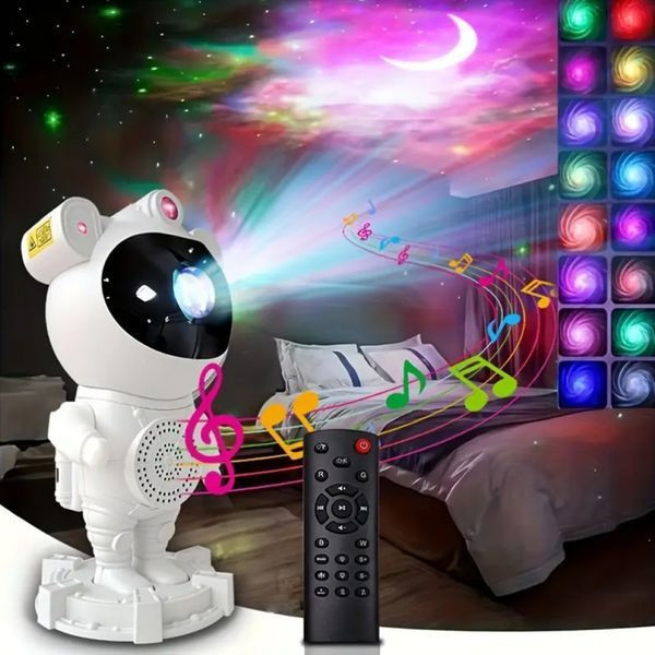 Нічник проектор зоряного неба Астронавт, з пультом ДУ і Bluetooth колонкою