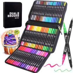 Акварельні маркери двосторонні 60шт з сумкою, Color pencil