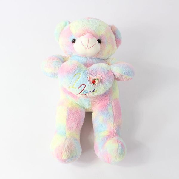 М'яка іграшка Веселковий ведмедик із серцем, 80см М'яка іграшка Веселковий ведмедик із серцем, 80см