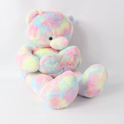 М'яка іграшка Веселковий ведмедик із серцем, 120см