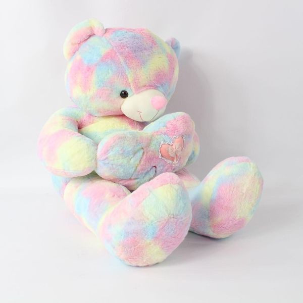 М'яка іграшка Веселковий ведмедик із серцем, 120см М'яка іграшка Веселковий ведмедик із серцем, 120см