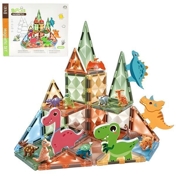 Магінтний конструктор з динозаврами 36 деталей, CH1214