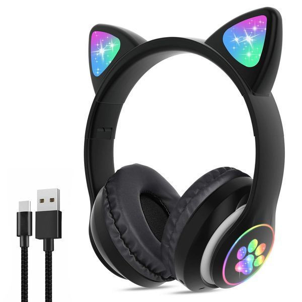 Бездротові навушники з котячими вушками, VZV-23M, Чорні