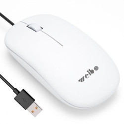 Дротова USB-миша Weibo біла/Пістична мишка/Мишка для ПК/Мишка для ноутбука