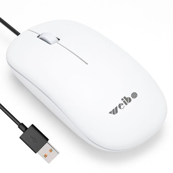 Дротова USB-миша Weibo біла/Пістична мишка/Мишка для ПК/Мишка для ноутбука