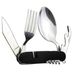 Туристичний набір складних столових приладів 5в1 (вилка, ложка, ніж, відкривалка та штопор)