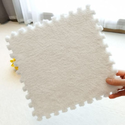 1шт Килимок пазл з плюшевим покриттям 30×30см, Білий